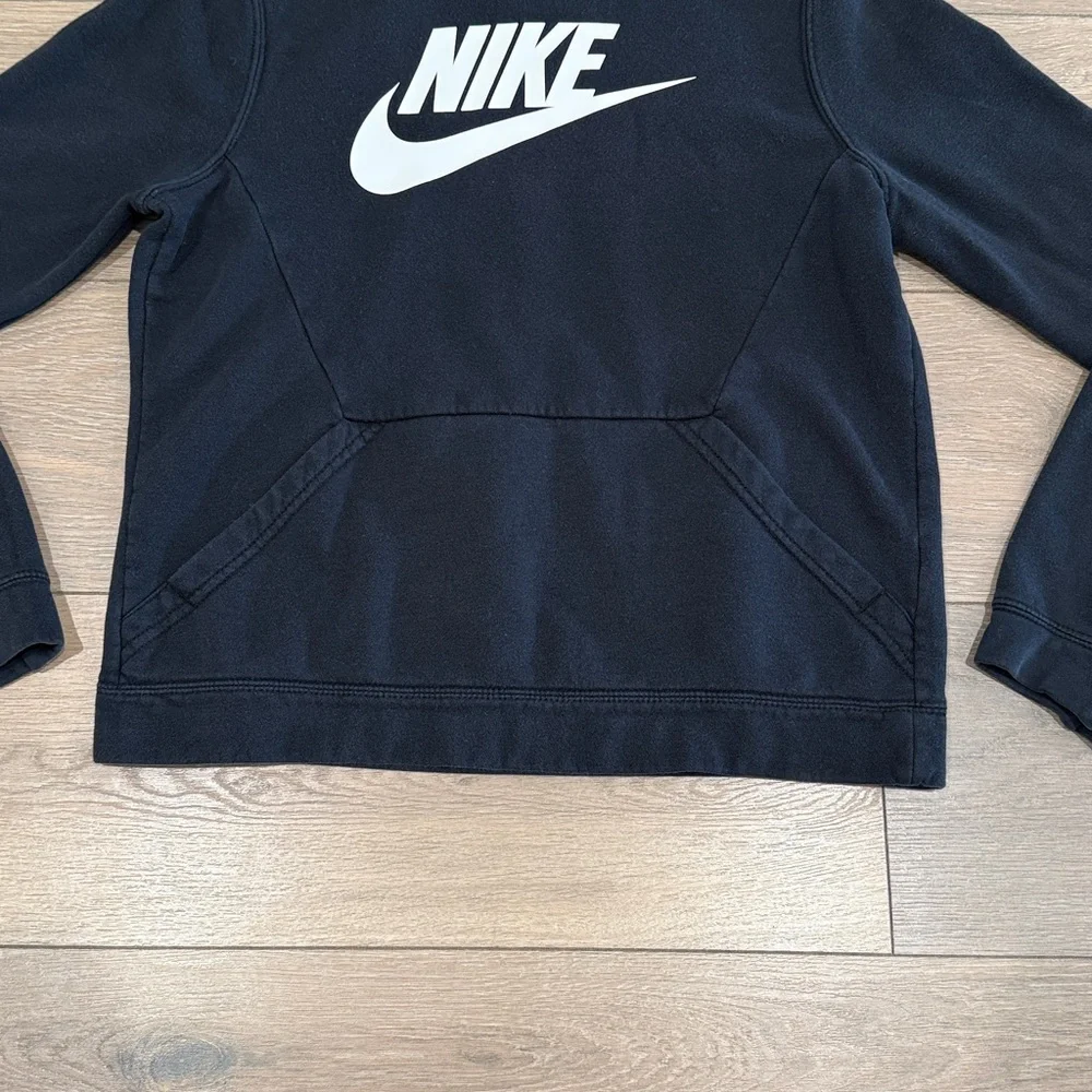 NIKE Black Sportswear Club Fleece Cotton Terry Pullover Hoodie Sweatshirt‎ Sz XL